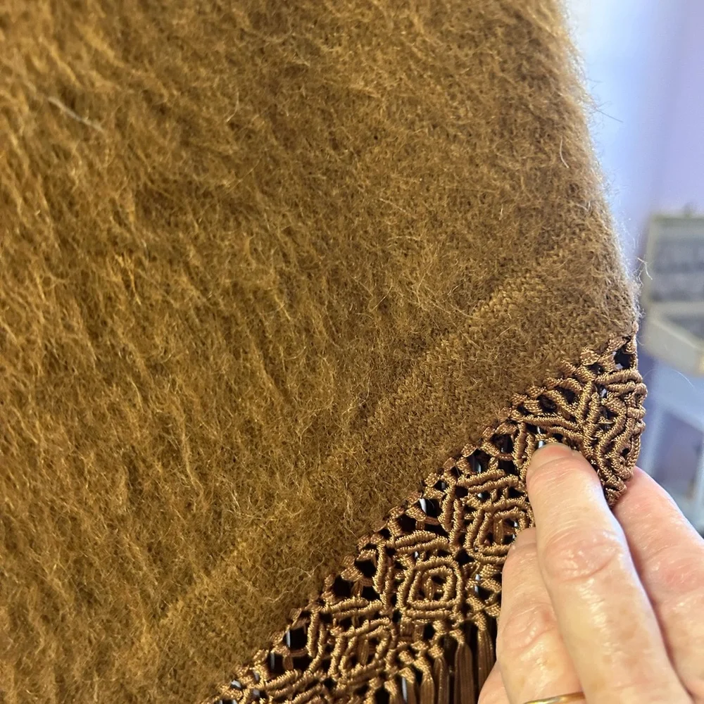 Brown Fringe Poncho - Picture 7 of 8
